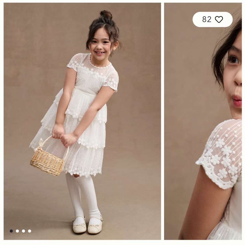 Anthropologie PRINCESS DALIANA HALLI TIERED EMBROIDERED FLOWER GIRL DRESS 2t